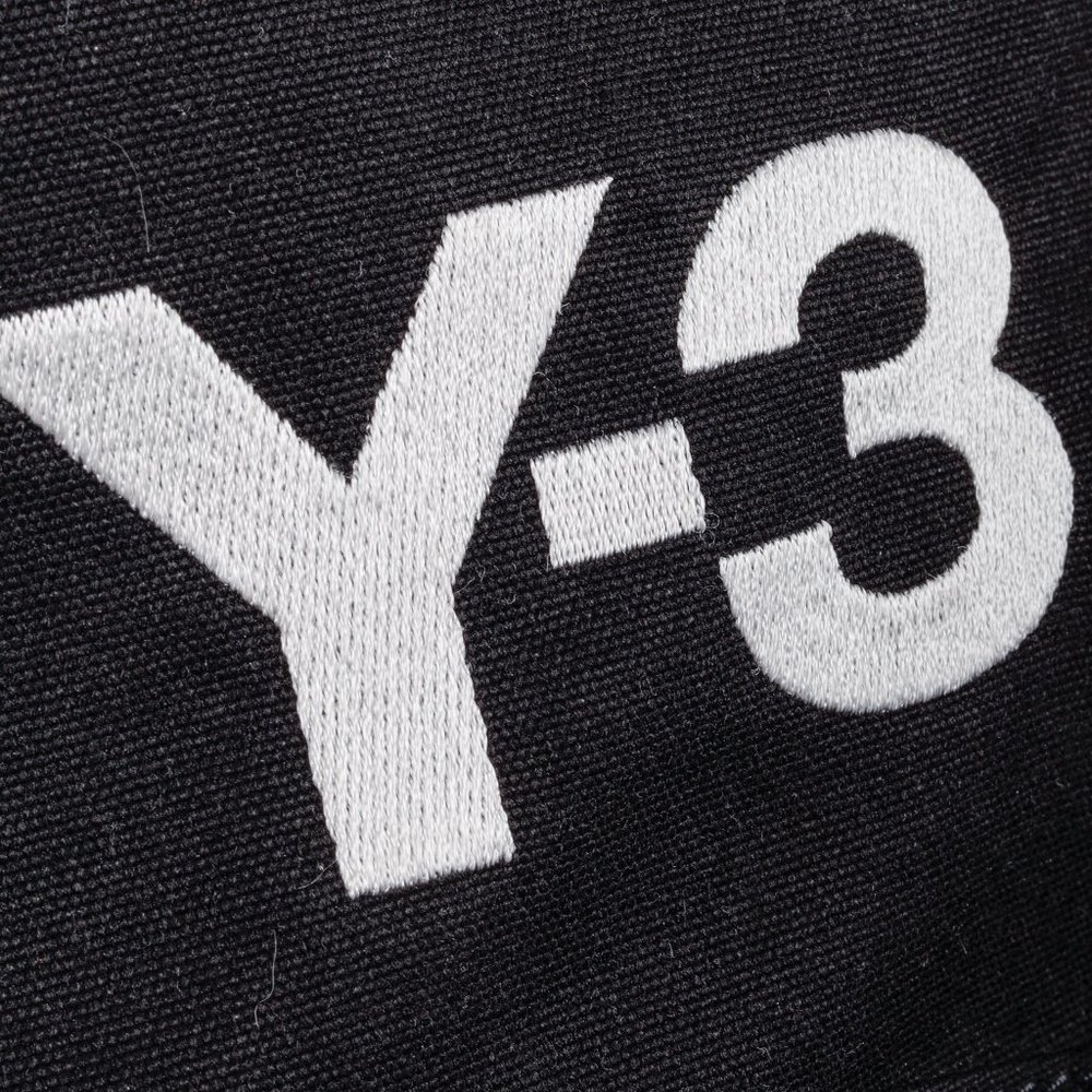 Y-3 Logo Embroidered Black Canvas Backpack - Picture 7 of 16